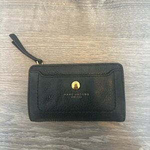 Marc Jacobs Black and gold leather wallet